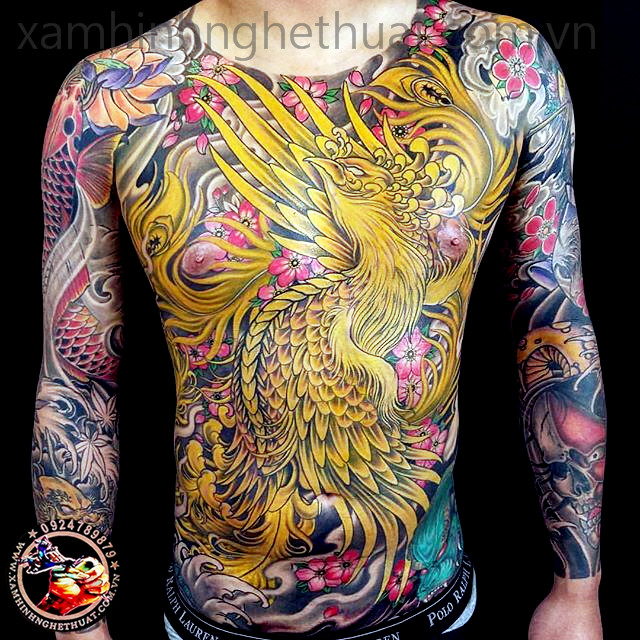 XĂM CHIM PHƯỢNG HOÀNG - TATTOO PHI DŨNG 0924.7889879